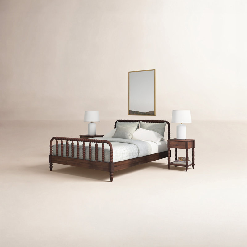Benbrook Solid Wood Bedroom Set Compatible with Adjustable Bed Base, Antique Coffee, Queen