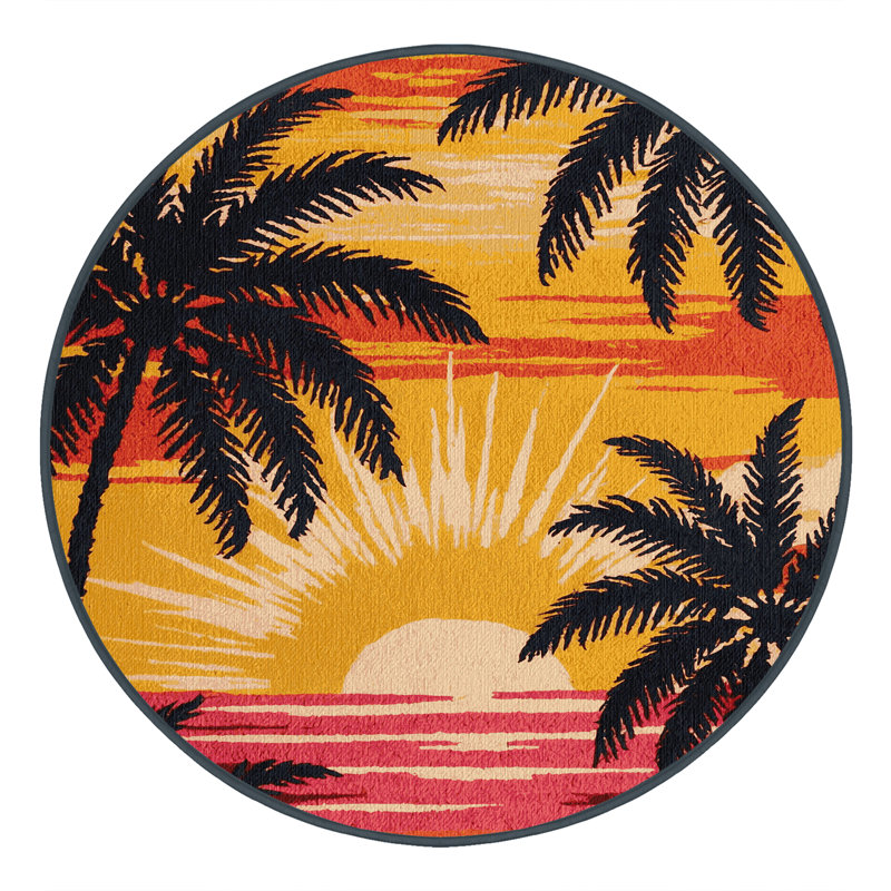  Tapis lavable hawaïen au lever du soleil tropical, Tapis de couloir 2 pi x 5 pi
