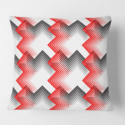 Retro Geometrical Abstract Minimal Pattern VIII - Mid-Century Modern Printed Throw Pillow