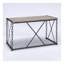 Bureau d'écriture rectangulaire rustique en chêne rustique et noir antique avec base en métal Industrial
