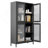 Classic Metal Storage Cabinet Display Cabinet With 4 Glass Doors 4 Shelves Cabinet  Bookcase Side Cabinet For Home Office Living Room Kitchen Hallway