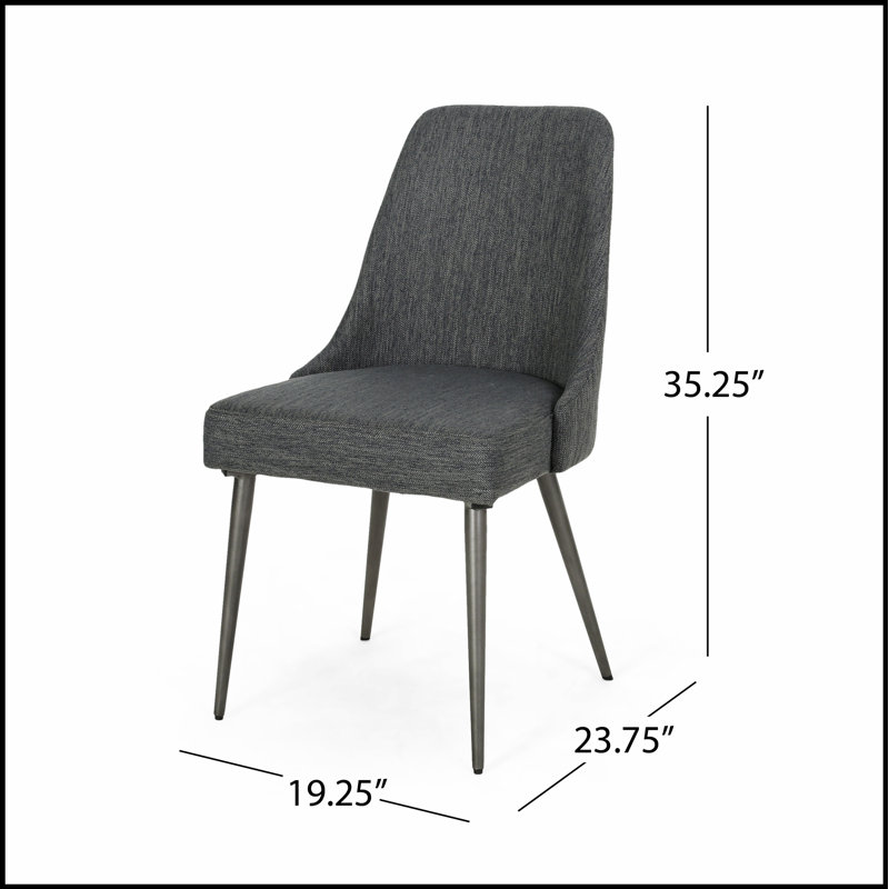 Chaise de salle à manger élégante en tissu avec pieds en métal durables, parfaite pour les salles à manger modernes et compactes