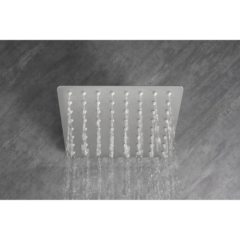 Pomme de douche haute pluie en acier inoxydable 304 - Cascade ultra-mince avec buses autoportantes, protection complète du corps, installation en cas de problème, protection contre les pluies fabuleuses, méthode d'installation facile, merveilleux
