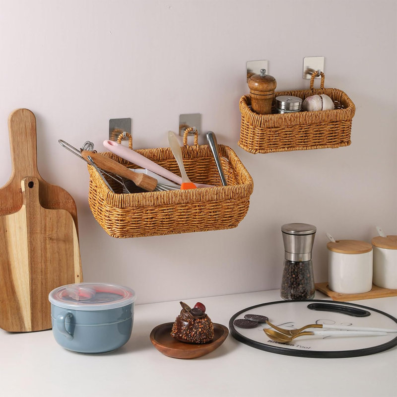 Square Woven Hanging Basket With Hanger