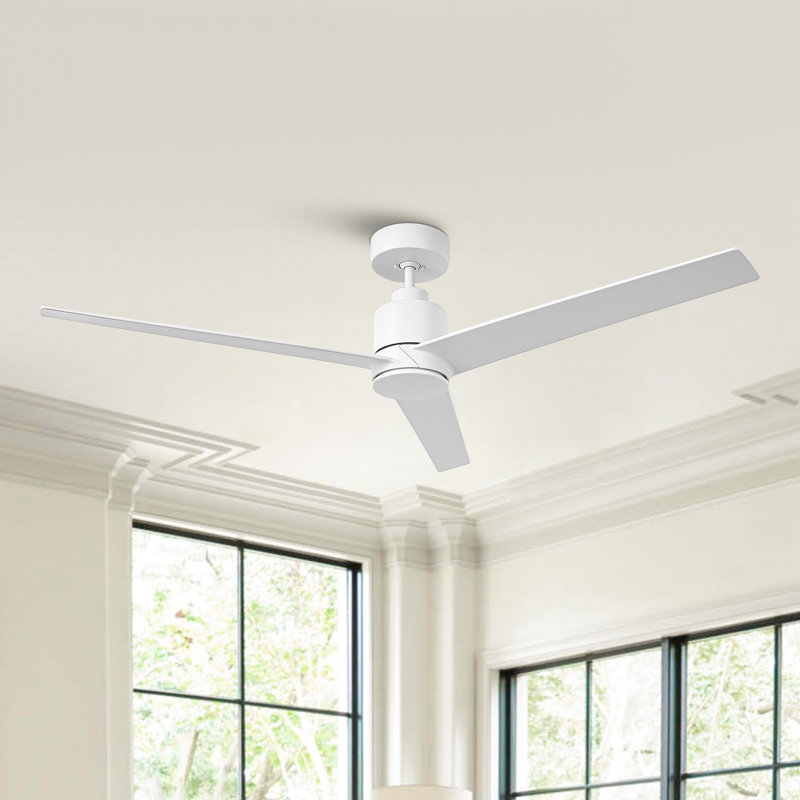 54" 3-Blade Propeller Ceiling Fan without Light, White
