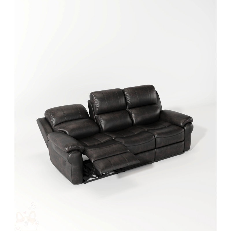 Breathable Power Reclining Sofa With Drop Down Table