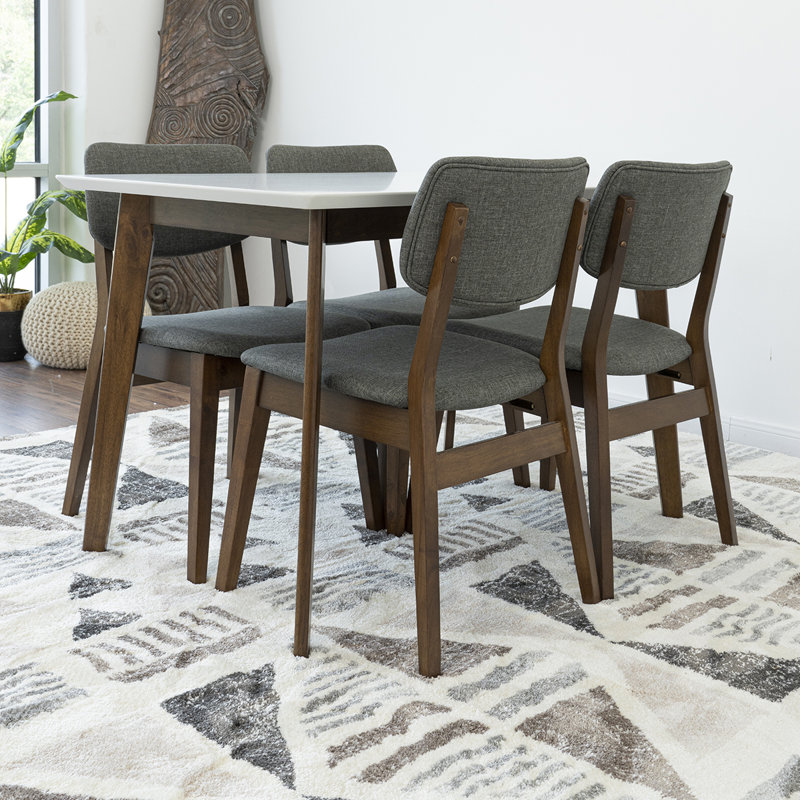 Torre 4 - Person Solid Wood Solid Wood Top Four Leg Dining Set, 29" H x 47" L x 29" W