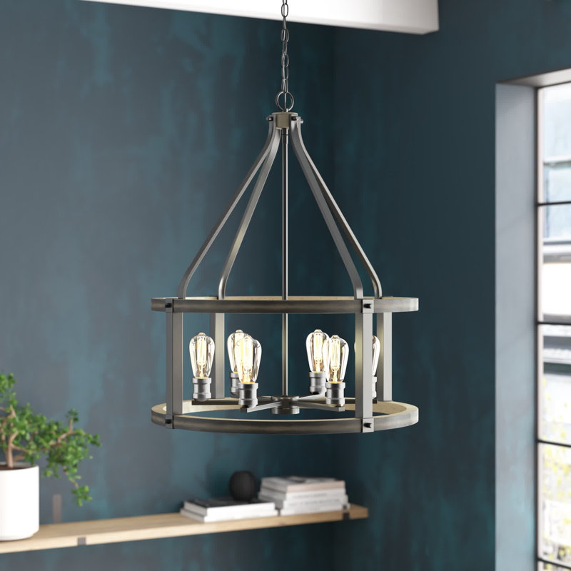 Charles 6 - Light Pendant, Ashen Barnboard