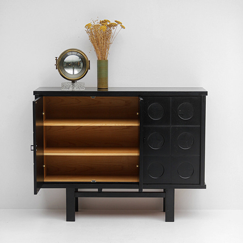 Black Solid Wood Sideboard