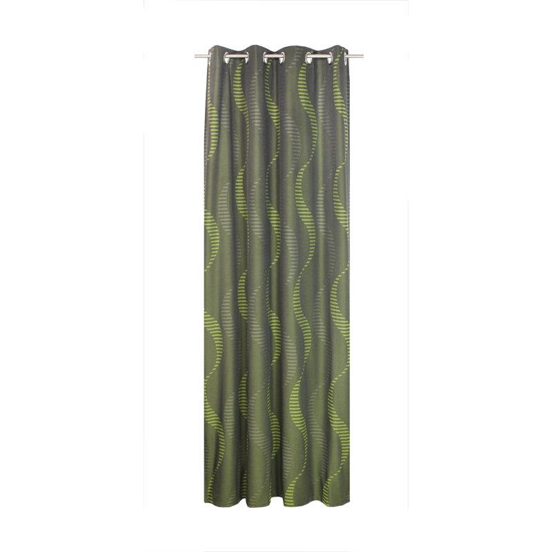 Pearson Eyelet Curtain, single panel, opaque, Green, 132cm Width x 220cm Drop