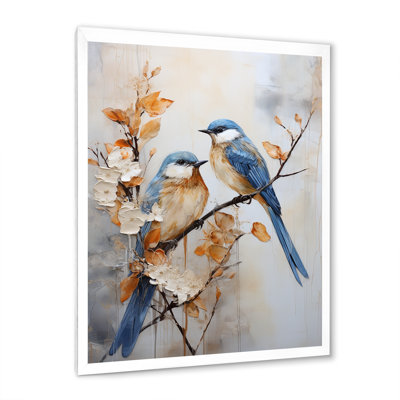 «Minimalisme, oiseaux du paradis, branche florale I», reproduction sur toile