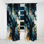 Rideau occultant en marbre bleu et blanc à encre liquide I - marbre abstrait