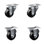 4 Piece Soft Rubber Wheel Swivel Top Plate Caster Set with 2 Rigid