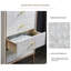 Blanc + bois manufacturé doré + armoire d'appoint en acier inoxydable