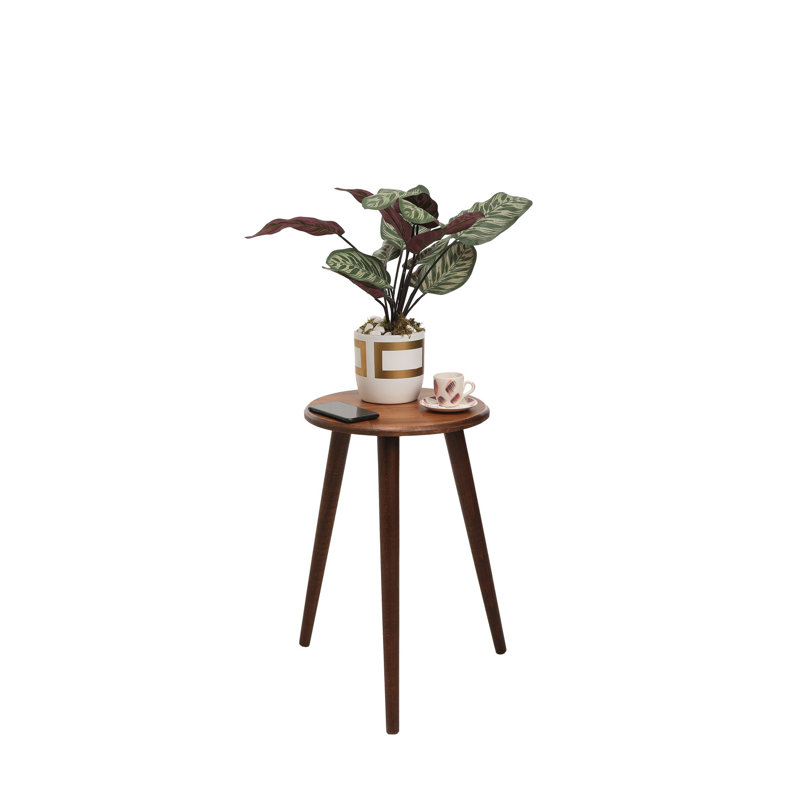 Table de bout en bois massif Thurlo, Noyer, Noyer foncé