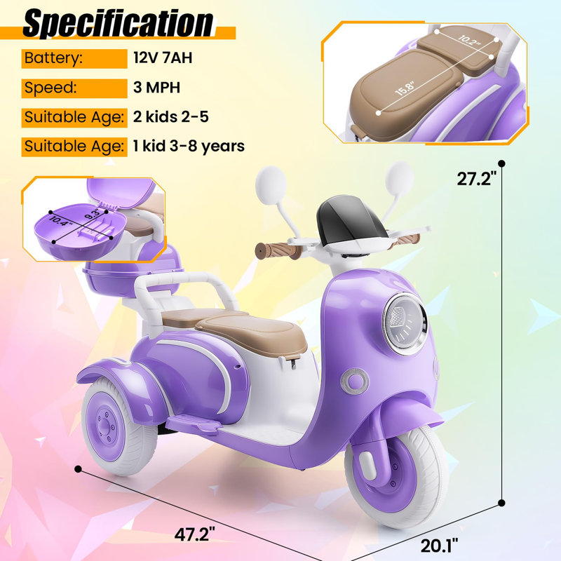 Trottinette pliante pour enfant, Bleu et noir