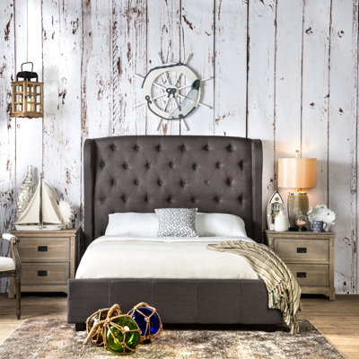 Upholstered Wingback Bed