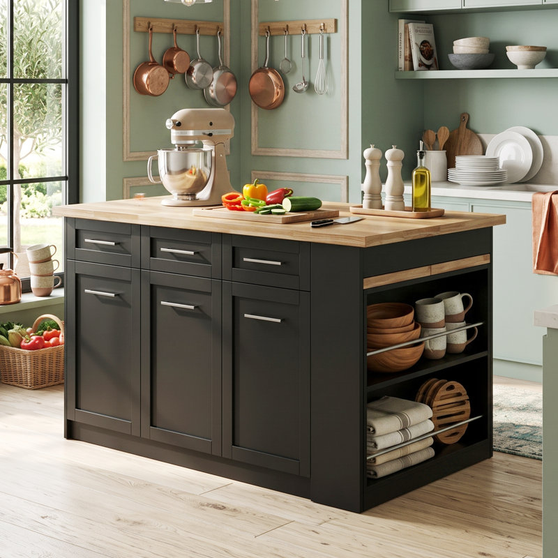 Extendable Kitchen Islands 150 cm W Kitchen Island with Top
