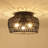 Alasdhair 3-Light 12.6" Bohemian Handwoven Rattan Flush Mount Ceiling Light-2131186901