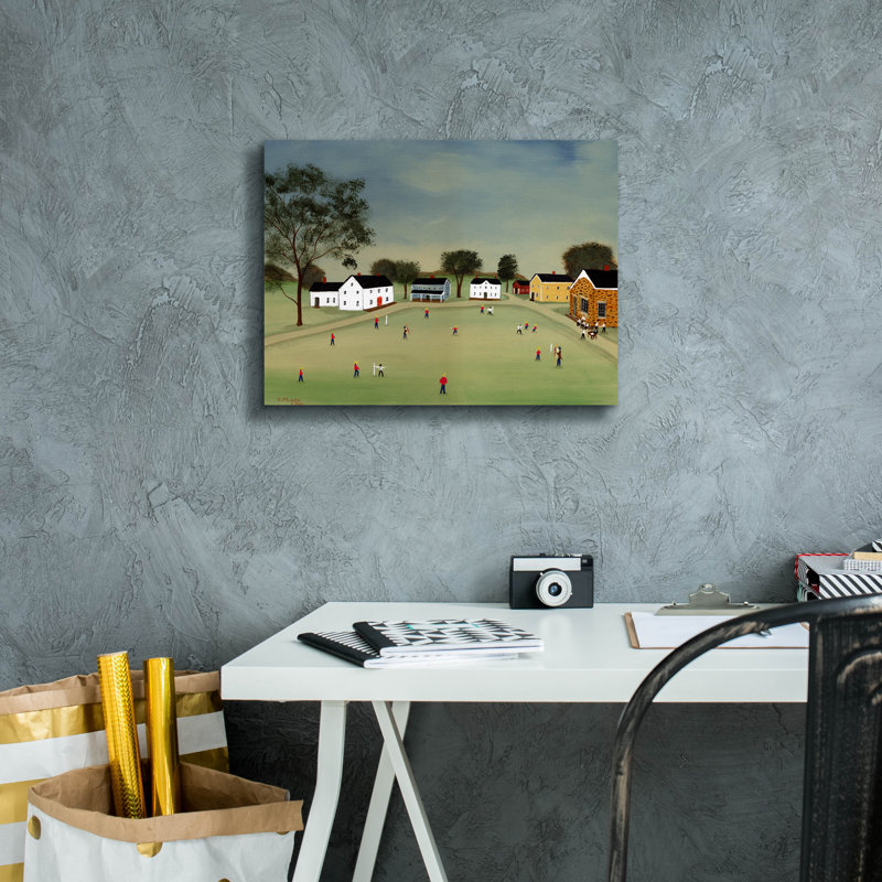  «Town Ball On The Village Green» par C Munro, art mural sur toile, 16 po x 12 po, H 12 po x l 16 po