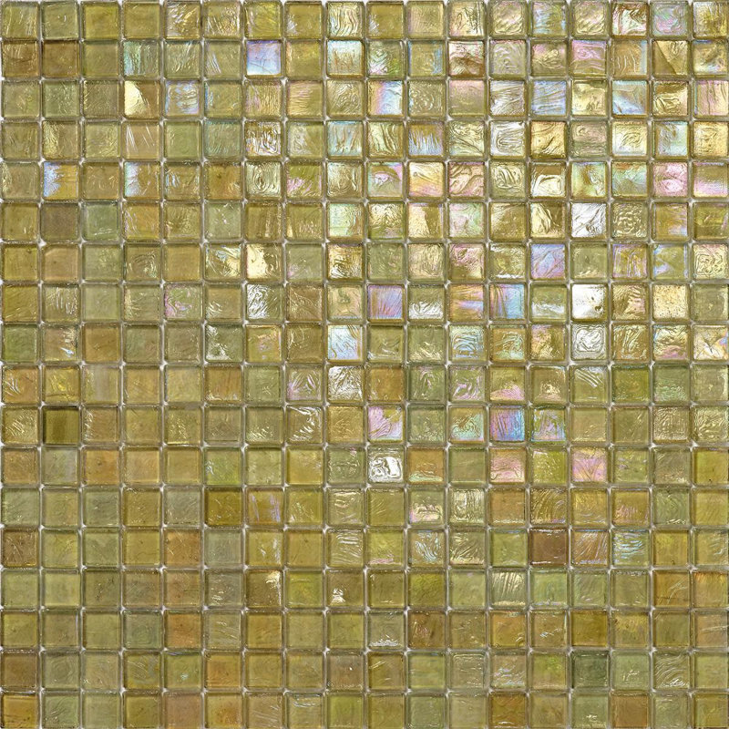 Avocado 5/8" x 5/8" Glimmer Glass Mosaic