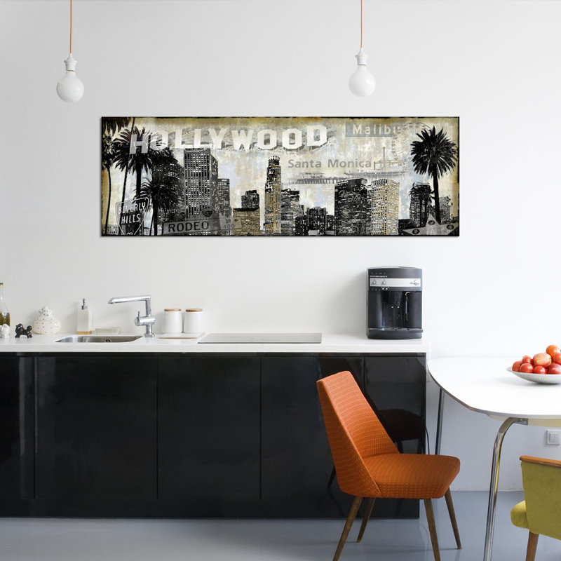 «L.A. «Perspectives», impression sur toile, H 24 po x l 72 po x P 1,5 po, Toile tendue