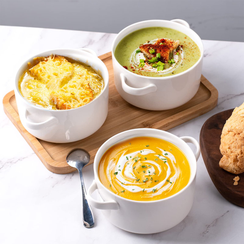 Tauvirboff Ceramic Soup Bowls With Lid, 30 OZ Tomato Soup Serving Bowls With Dual - View #9