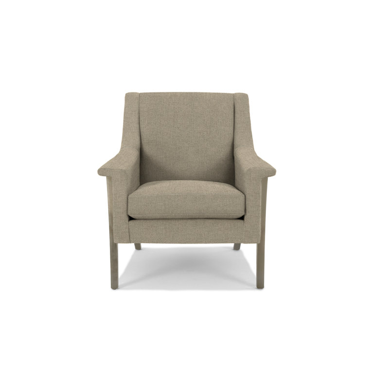 Fauteuil Arlo, Mélange de polyester cendré, Bois flottant