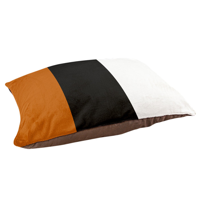 Polyester Pet Bed, Orange/Black Middle, Medium (40" W x 30"D x 6.5" H)