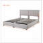 Très grand lit plateforme tapissier avec rangement hydraulique, beige, alliant confort et commodité pour les chambres modernes-586286664