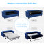 Causeuse-lit 74 po en lin avec matelas en mousse à mémoire de forme, bleu-511028448-511028460