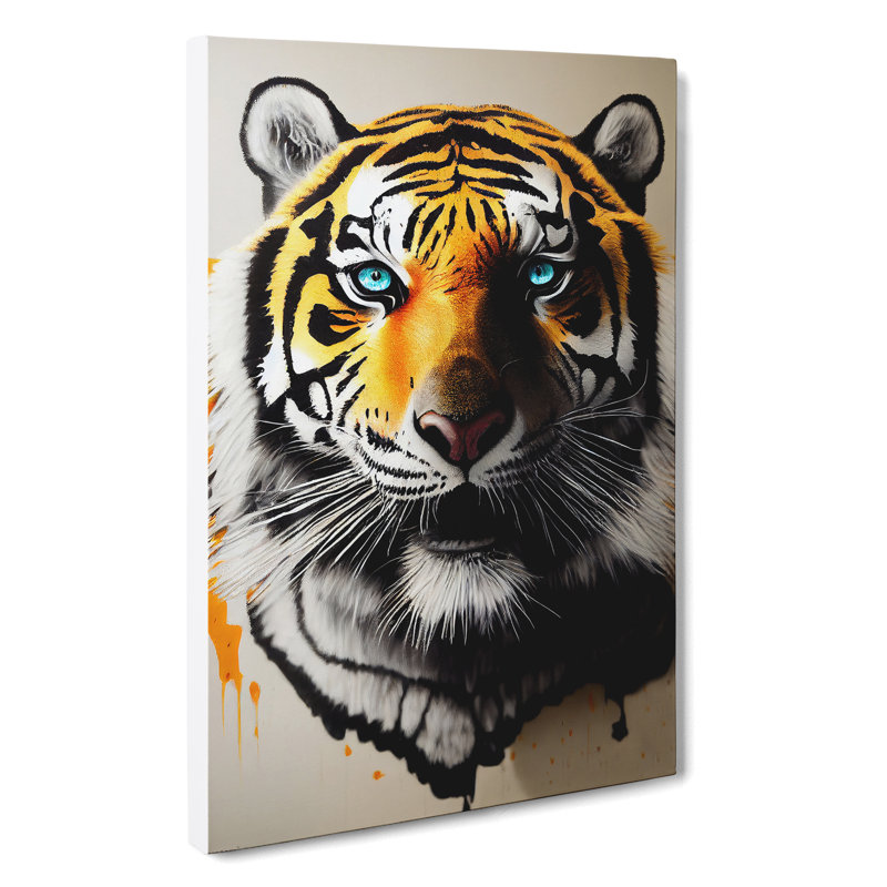 Splashed Tiger - Wrapped Canvas Print, 50cm H x 35cm W x 3cm D