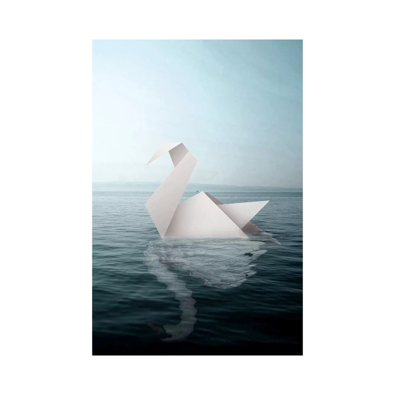«Paper Swan», impression sur toile tendue, H 18 po x l 12 po x 1,5 po