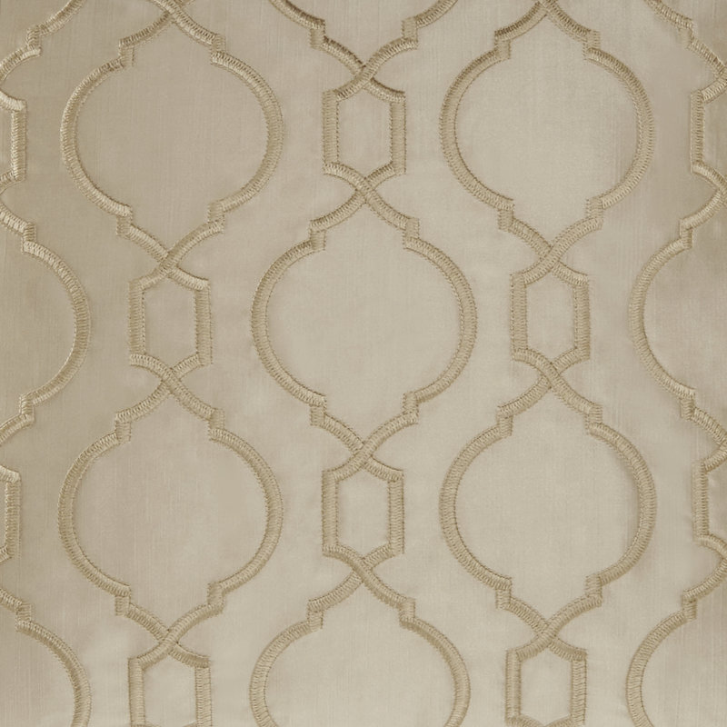 Champagne Embroidered Satin Euro Pillow Sham