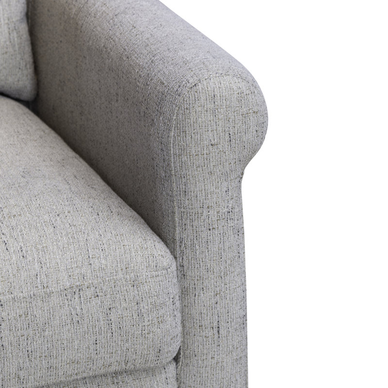 Oshua 33" W Upholstered Accent Chair, Polyester, Pebble Chenille