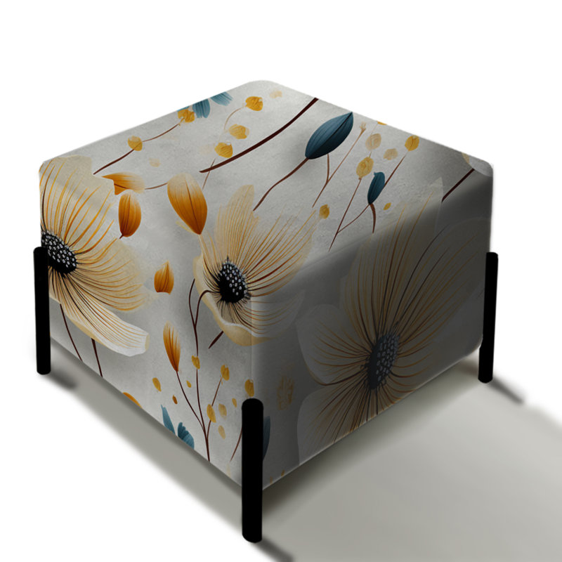 Simplicité en fleurs scandinaves - repose-pieds carré floral X