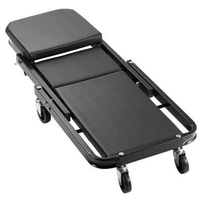 Chariot de mécanicien pliable 3 en 1 de 102 cm (40 po), chariot de garage robuste en forme de Z, capacité de 218 kg (480 lb) avec 6 roulettes pivotantes et siège rembourré pour l'entretien des véhicules