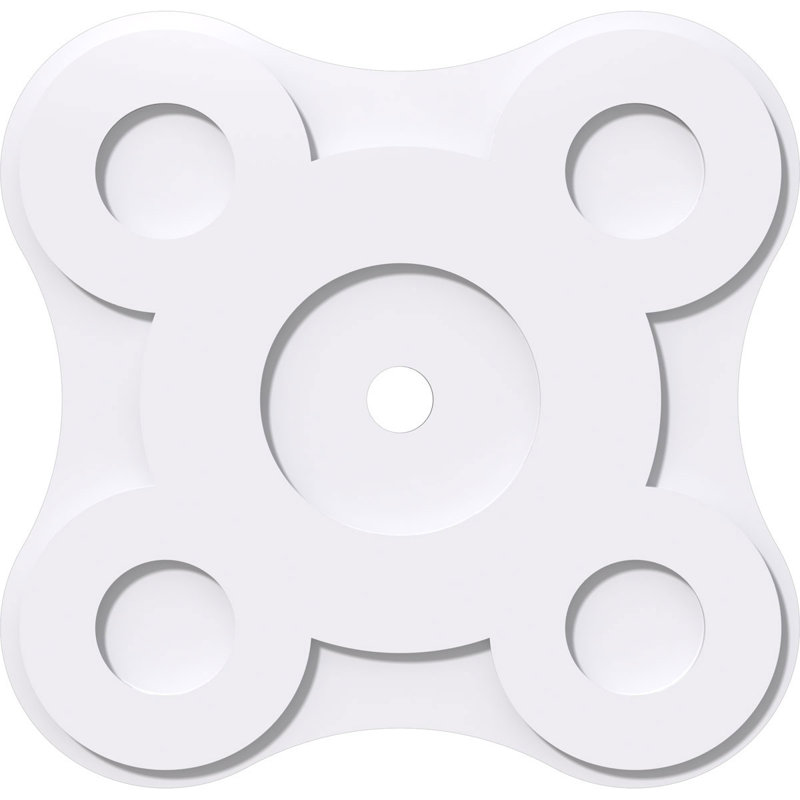 Médaillon de plafond contemporain en PVC de qualité architecturale Luna, H 1 po x l 18 po x P 18 po