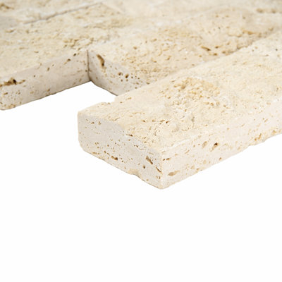 Carreau de mosaïque pour mur et plancher en pierre calcaire 2 po x 4 po Fossil Stone
