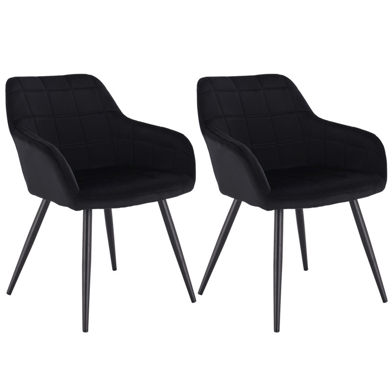 Palumbo Upholstered Dining Chair, Black, Black, 2