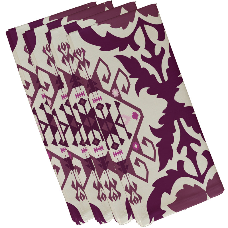 Senoia Polyester Abstract Square Napkin, Purple
