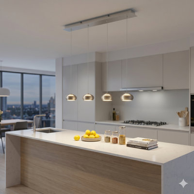 Luminaire suspendu en forme de dôme à DEL 4 lumières Chana