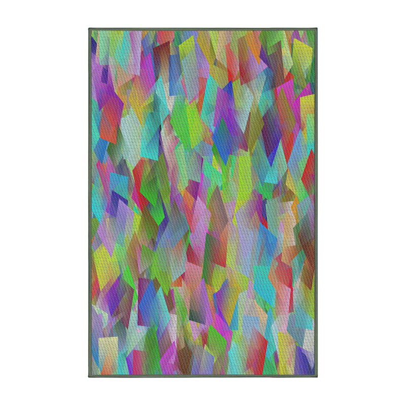Tapis motif rose/vert/bleu, Rectangle 6 pi x 9 pi