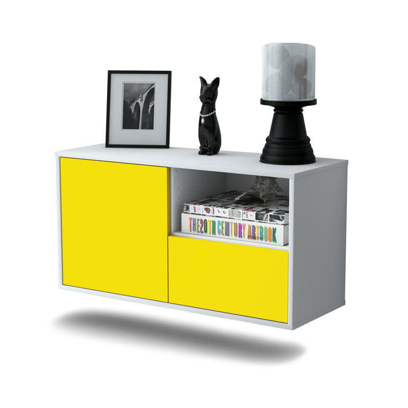 Garibaldi TV Stand, Yellow / Matte White