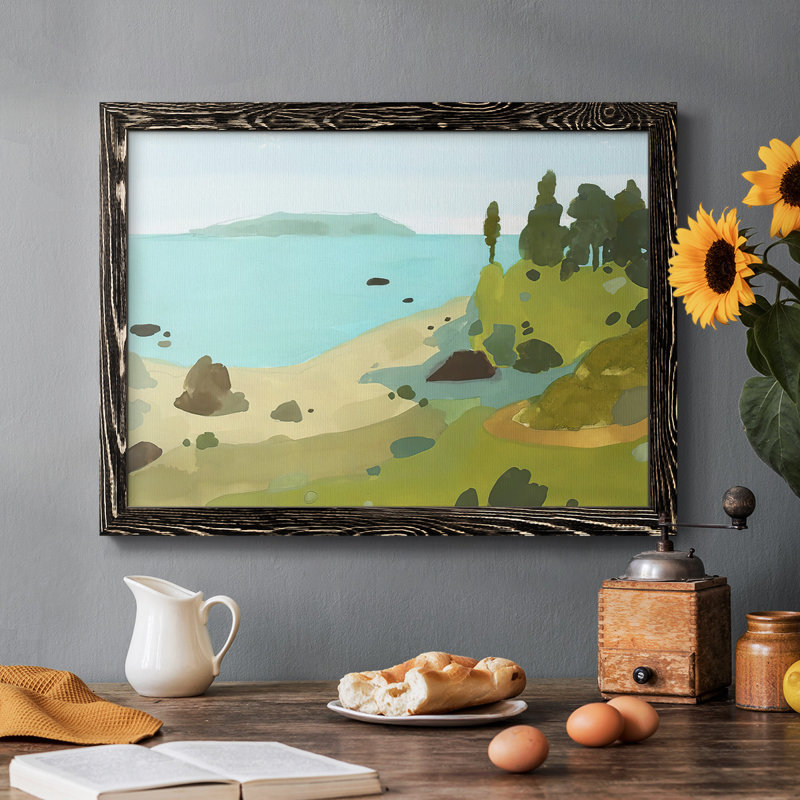 Coastal Inlet II - Toile tendue avec châssis rustique, H 14 po x l 20 po x P 1,5 po, Noir