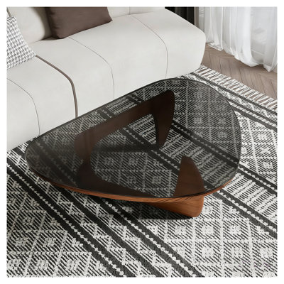 Table basse 35,8 po Mid Century Modern Glass