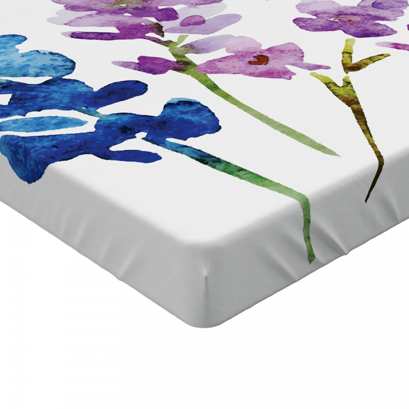 Microfiber Floral Fitted Sheet, Queen Fitted Sheet