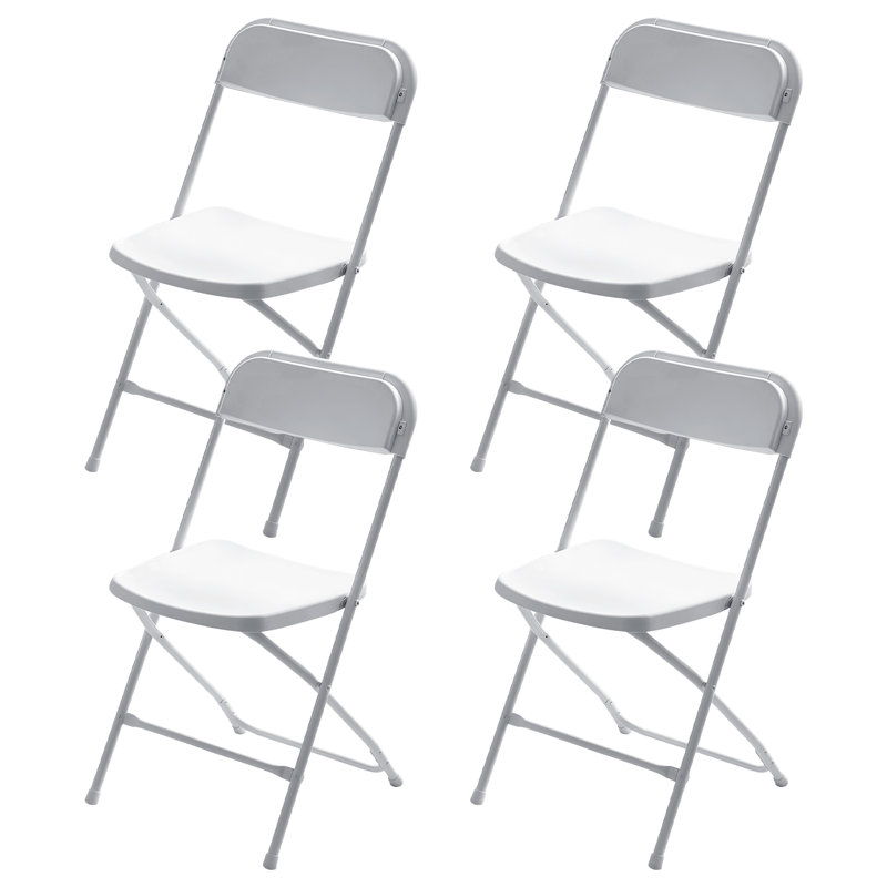 Stackable Folding Chair Folding Chair Set, White