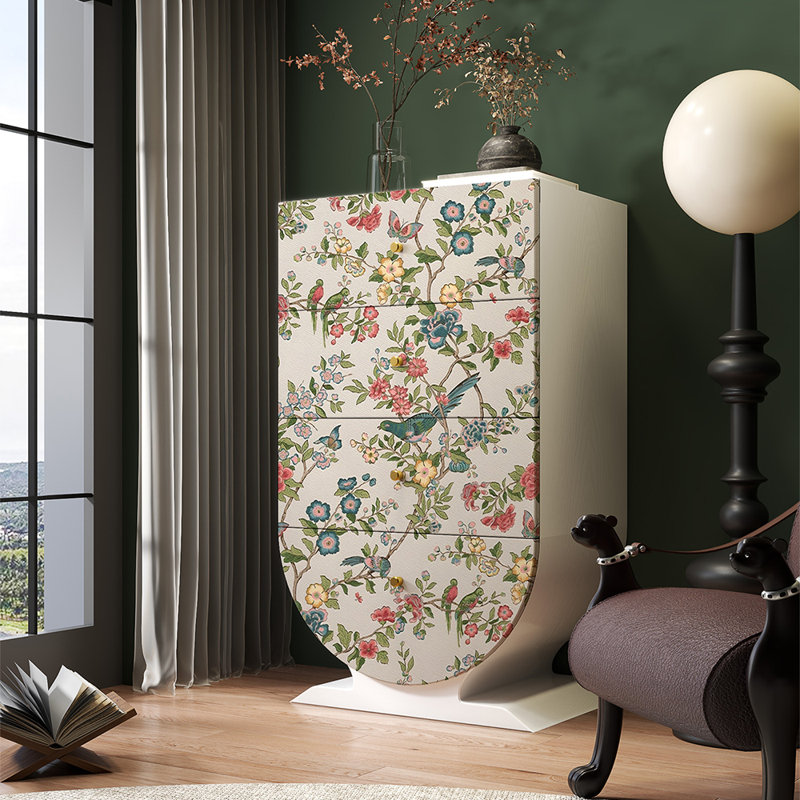 Chinese-style solid wood four-drawer cabinet