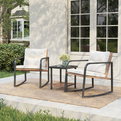 2-person Outdoor Rocking Seating Group With Cushions